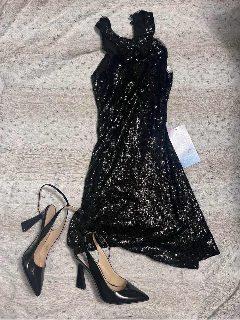 Black Sequin Mini Dress - Evening Party Dress